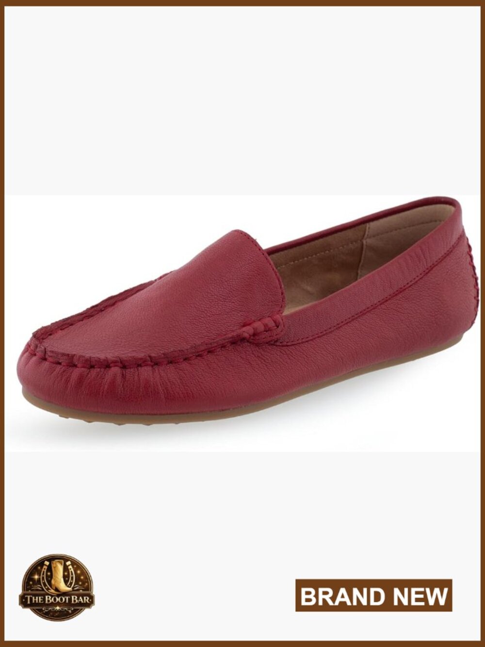 Memory Foam Loafers Slip Ons Round Toe Leather Flat Shoes Comfortable Everyday